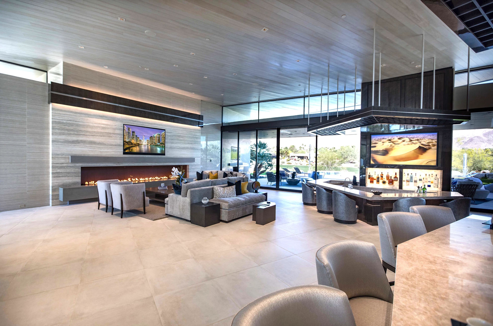 A luxury, elegant interior with centrally controlled AV systems installed by AVIR.