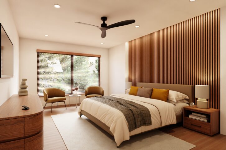 Lutron Lumaris downlight in a bedroom