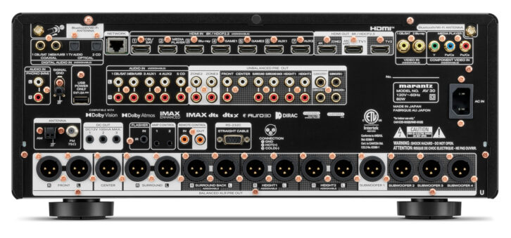 Marantz  AV 30 amplifier back panel